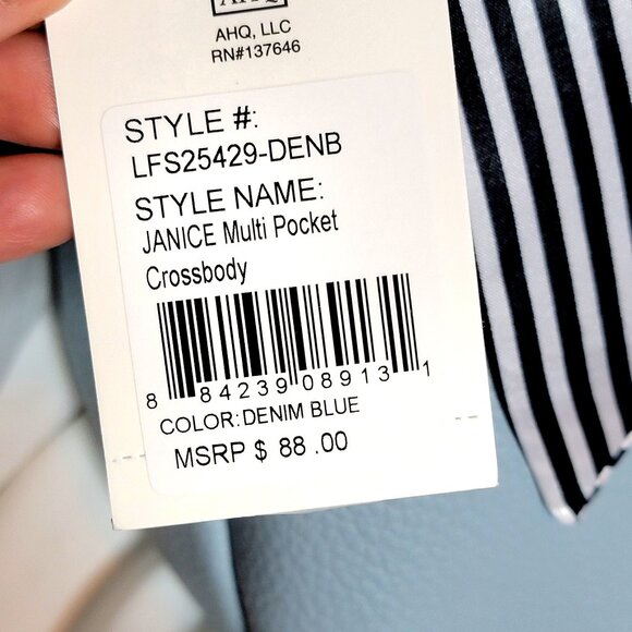 London Fog Light Blue Pebbled Leather Crossbody Bag , Non-Smoking Home ~ NWT - Picture 2 of 10